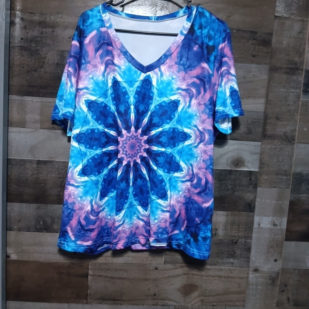 Blue Graphic Short Sleeve Relaxed Tee